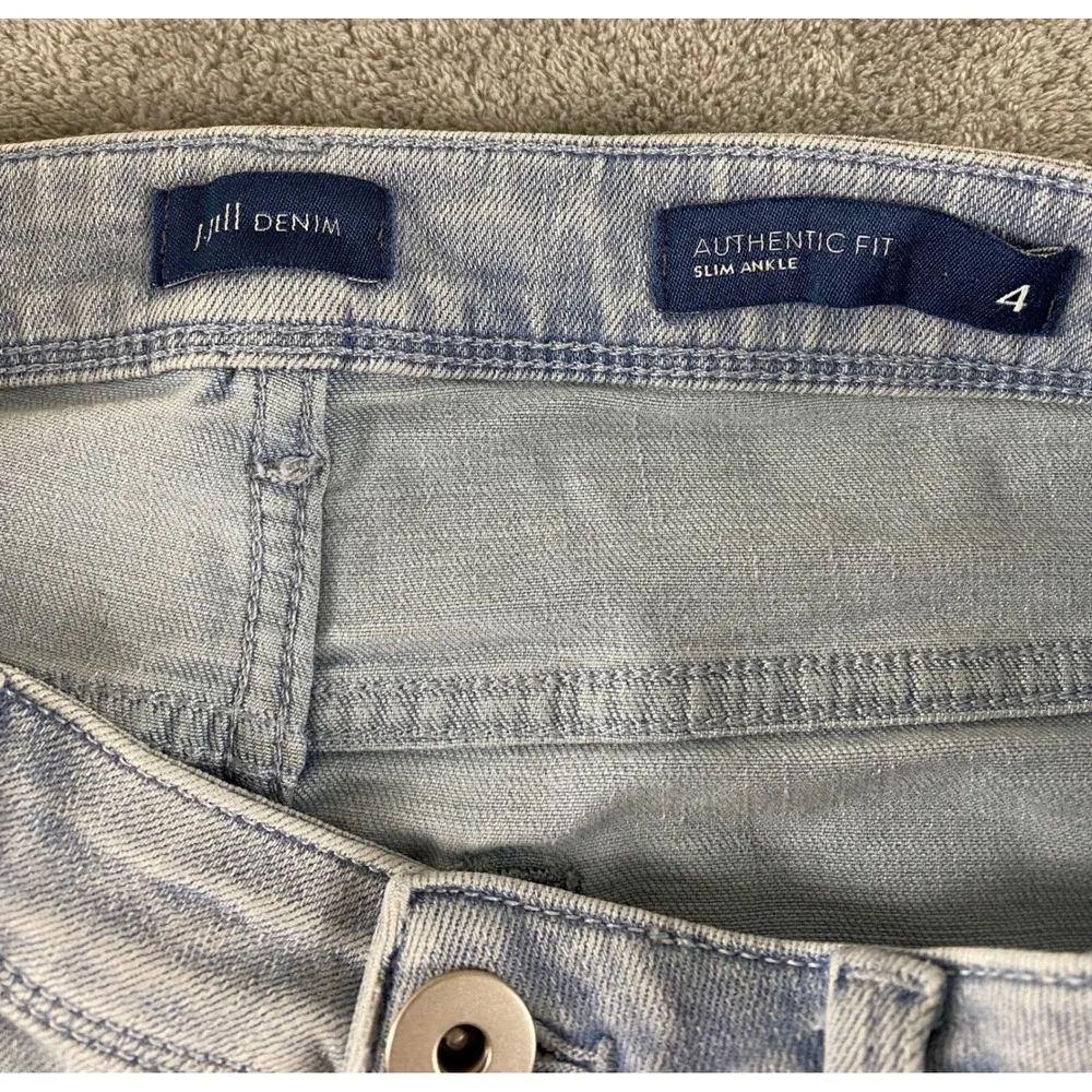 J.Jill Denim Authentic Fit Slim Ankle Jeans Light Wash Womens Size 4 Blue
